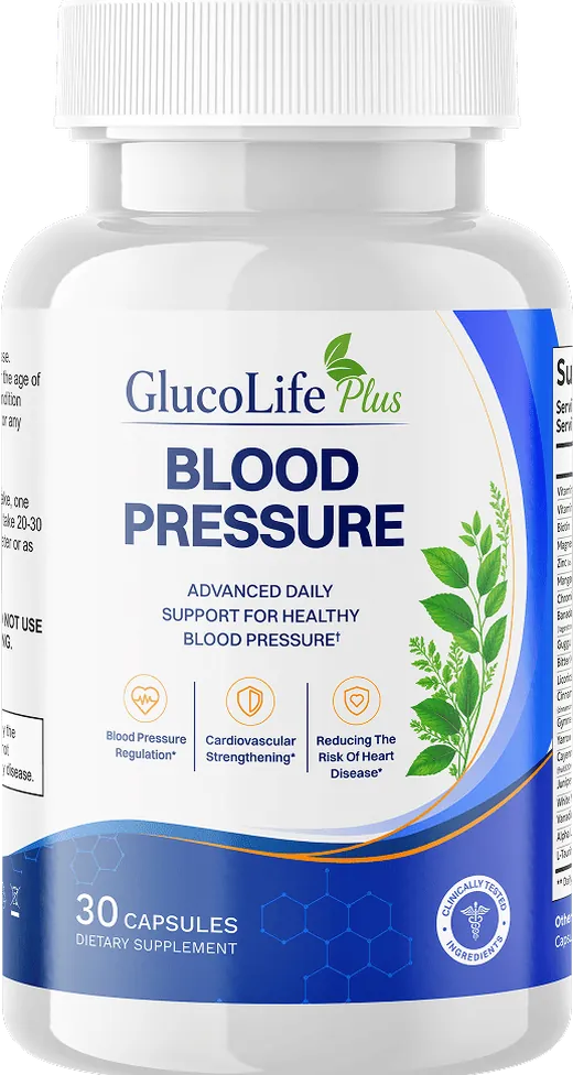 GlucoLife Plus Blood Pressure Capsules, frasco de 30 cápsulas